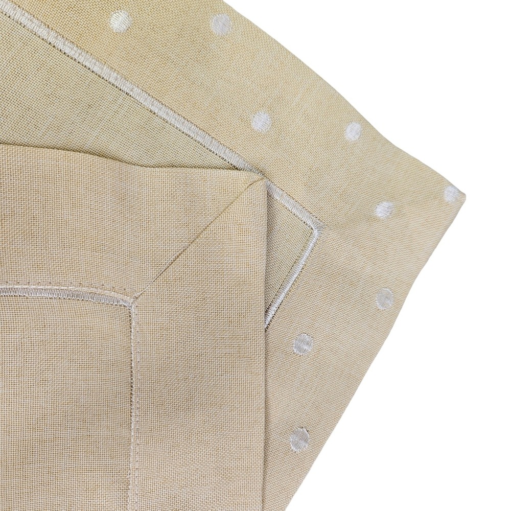 Yellow Set of 4 Placemats and 4 Napkins Polka Dot Border Table Home Decor New